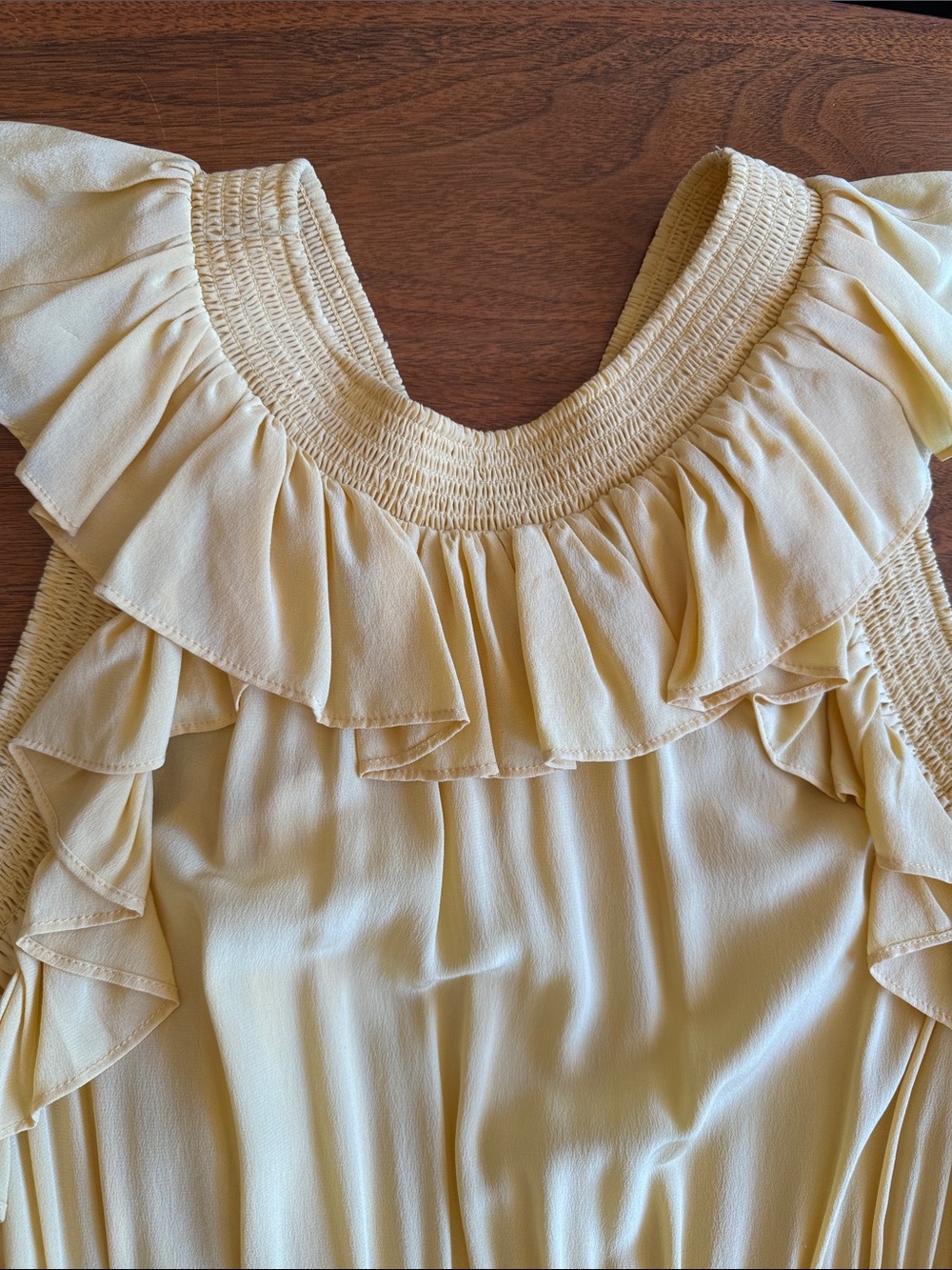 Ulla Johnson Pale Yellow Ruffle Maxi Dress - Picture 3 of 10